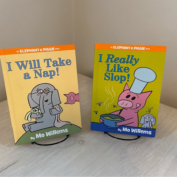 Set Of Two (2) Elephant & Piggie Books by Mo Willems: Slop & Take A Nap HB Good - Picture 1 of 11